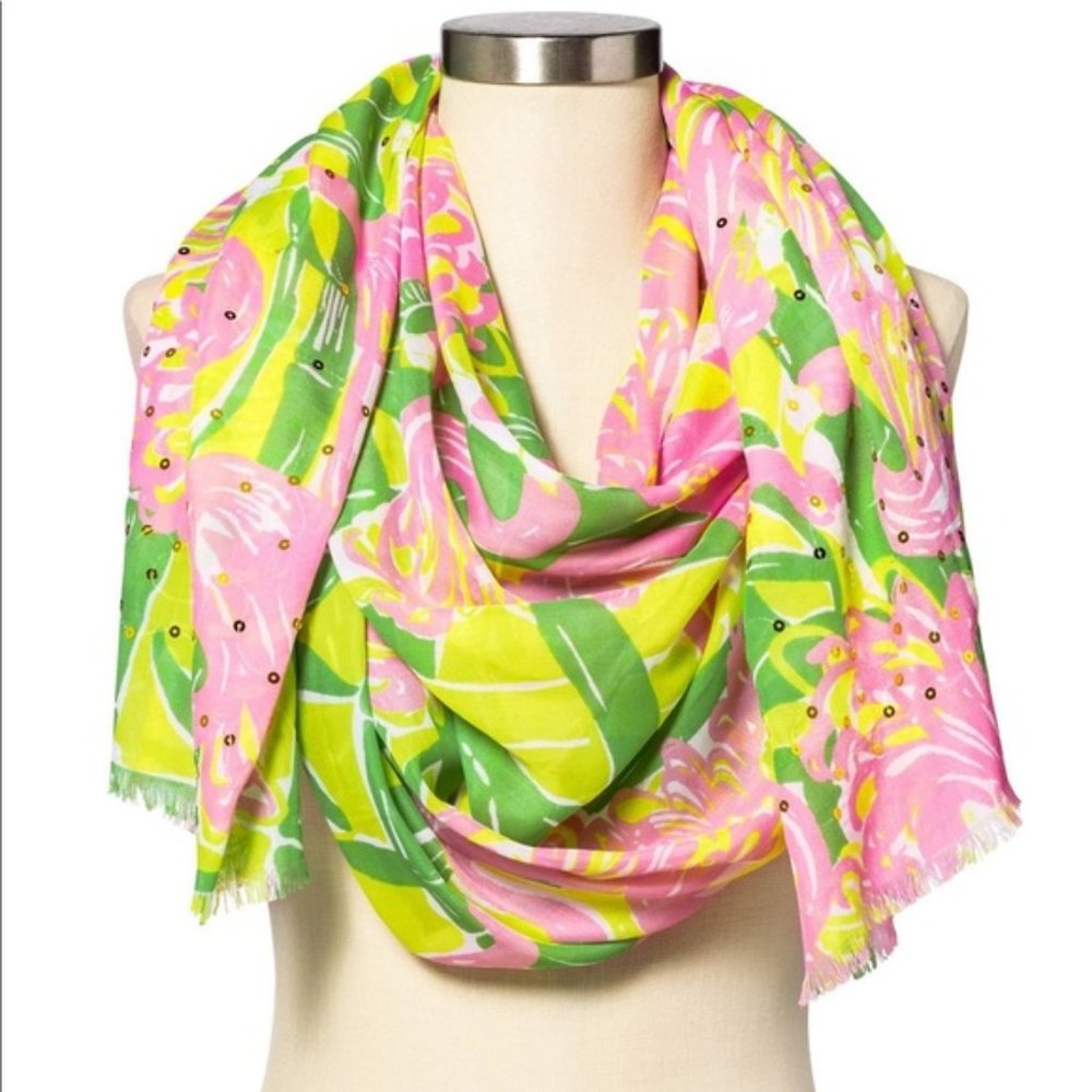 NWT Lilly Pulitzer x Target Fan Dance Sequin Scarf